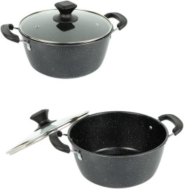 Кастрюля 4л D24см з мармуровим антипригарним покриттям та крышкой Hot Chef