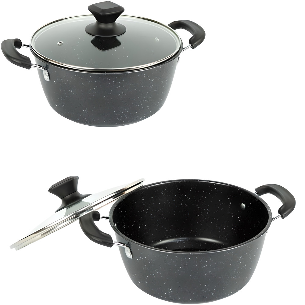 Кастрюля 4л D24см з мармуровим антипригарним покриттям Hot Chef