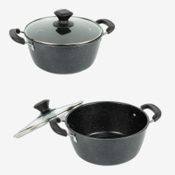 Кастрюля 4л D24см с мраморным антипригарным покрытием и крышкой Hot Chef