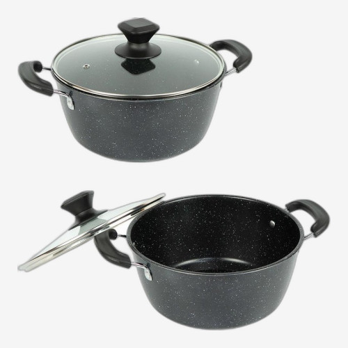 Кастрюля 6л D28см с мраморным антипригарным покрытием и крышкой Hot Chef