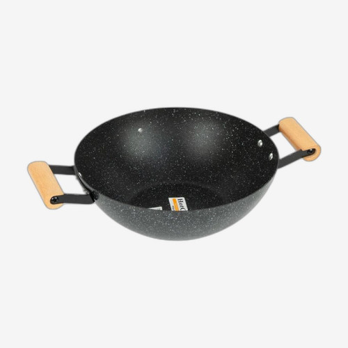 Сковорода WОК D24см с мраморным покрытием и деревянными ручками Hot Chef
