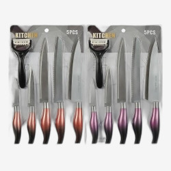 Набор ножей из нержавеющей стали 5шт с овощечисткой на блистере DR-5000