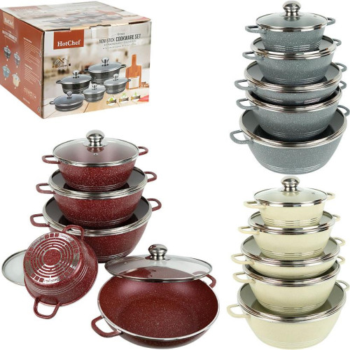 Набір каструль з антипригарним покриттям 5шт 1/1,5/2/4/6л з кришками