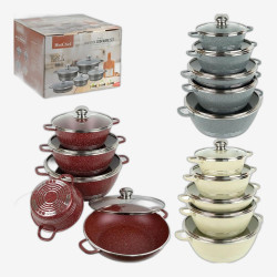 Набор кастрюль с антипригарным покрытием 5шт 1/1,5/2/4/6л с крышками