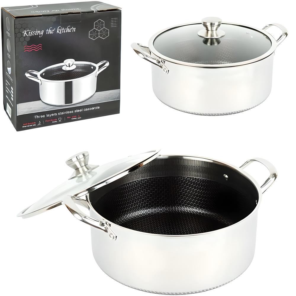 Кастрюля D28 см 6л с 6-слойным покрытием