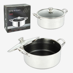 Кастрюля стальная D28см L11,5см (6л) с 6-слойным покрытием 16749-33