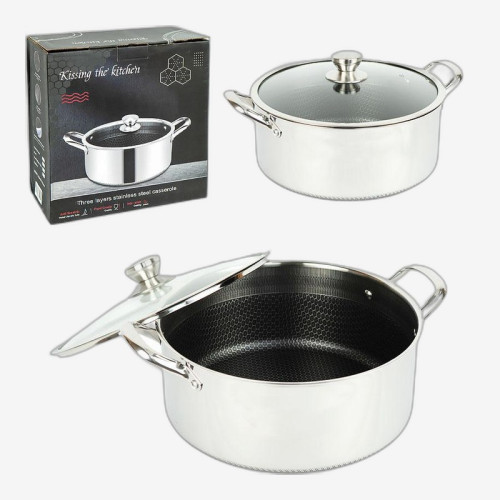 Кастрюля стальная D28см L11,5см (6л) с 6-слойным покрытием 16749-33