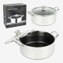 Кастрюля стальная D30см L11,5см (7л) с 6-слойным покрытием 16749-34