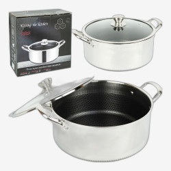 Кастрюля стальная D32см L12,5см (8л) с 6-слойным покрытием 16749-35