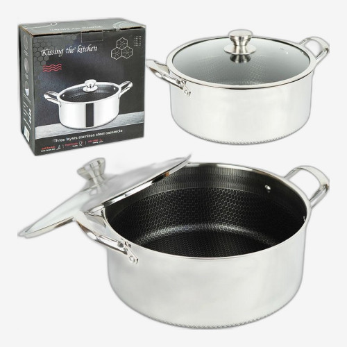 Кастрюля стальная D32см L12,5см (8л) с 6-слойным покрытием 16749-35