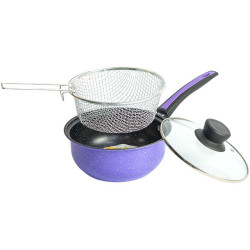 Сотейник-фритюрница 1.5л D20см с антипригарным покрытием и крышкой