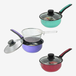 Сотейник-фритюрница 1.5л D20см с антипригарным покрытием и крышкой