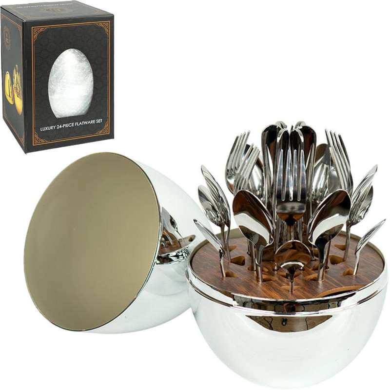 Набір столових приборів 24 шт. у підставці Silver egg 913S
