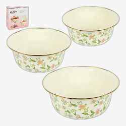 Набор эмалированных мисок 3шт 3/4,5/6л диаметром 24/28/32см 7043-21