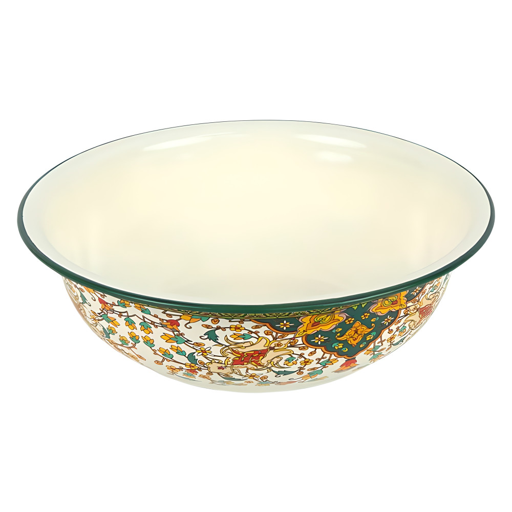 Миска емальована 4 л D30 см з квітковим орнаментом