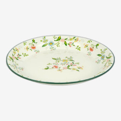 Поднос D30см эмалированный круглый с цветочным рисунком 7043-25