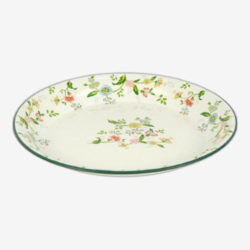 Поднос эмалированный D36см с цветочным рисунком круглый 7043-29