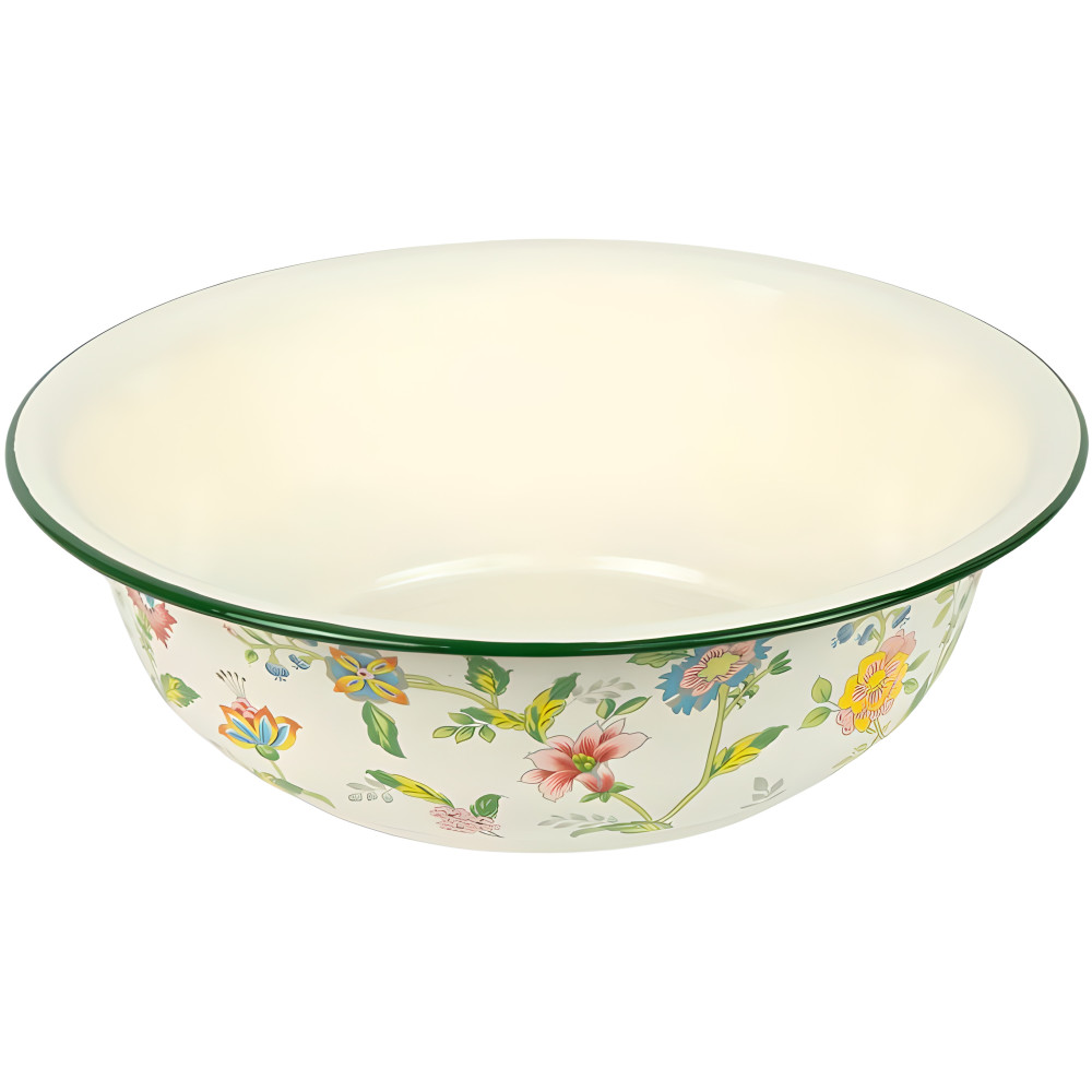 Миска емальована 7 л D36 см з квітковим орнаментом