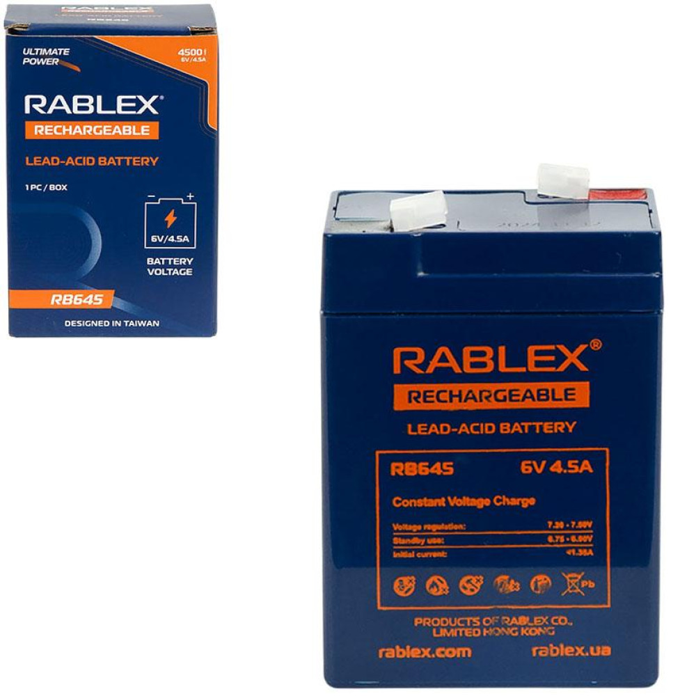 Акумулятор RABLEX 6V 4500mAh RB645 свинцево-кислотний
