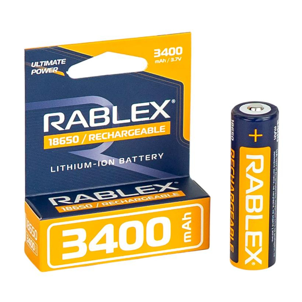 Акумулятор RABLEX 3400mAh 3.7V 18650 Li-ion перезарядний