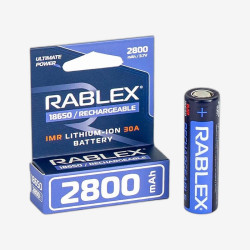 Аккумулятор RABLEX 2800mah 30А 3.7V 18650 высокотоковый(БЕЗ ЗАЩИТЫ)