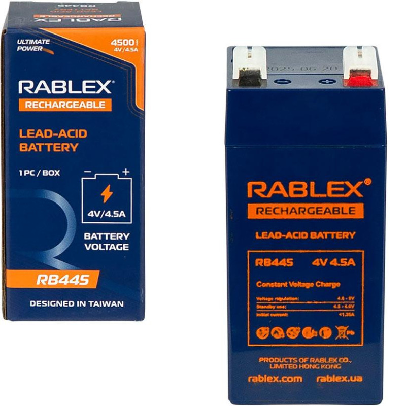 Акумулятор свинцево-кислотний RABLEX 4V 4500mAh RB445