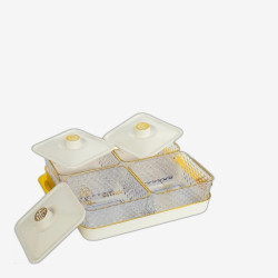 Набор пластиковых контейнеров  4шт с крышками на подставке50711-3