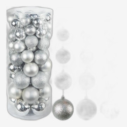 Набор елочных шаров 72шт D5/6/7/8см 