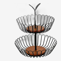 Двухъярусная металлическая фруктовница 35см