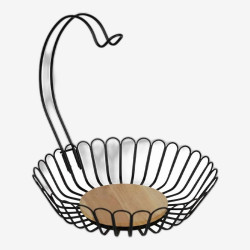 Металлическая фруктовница D30см L9см с крючком для бананов