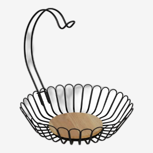 Металлическая фруктовница D30см L9см с крючком для бананов