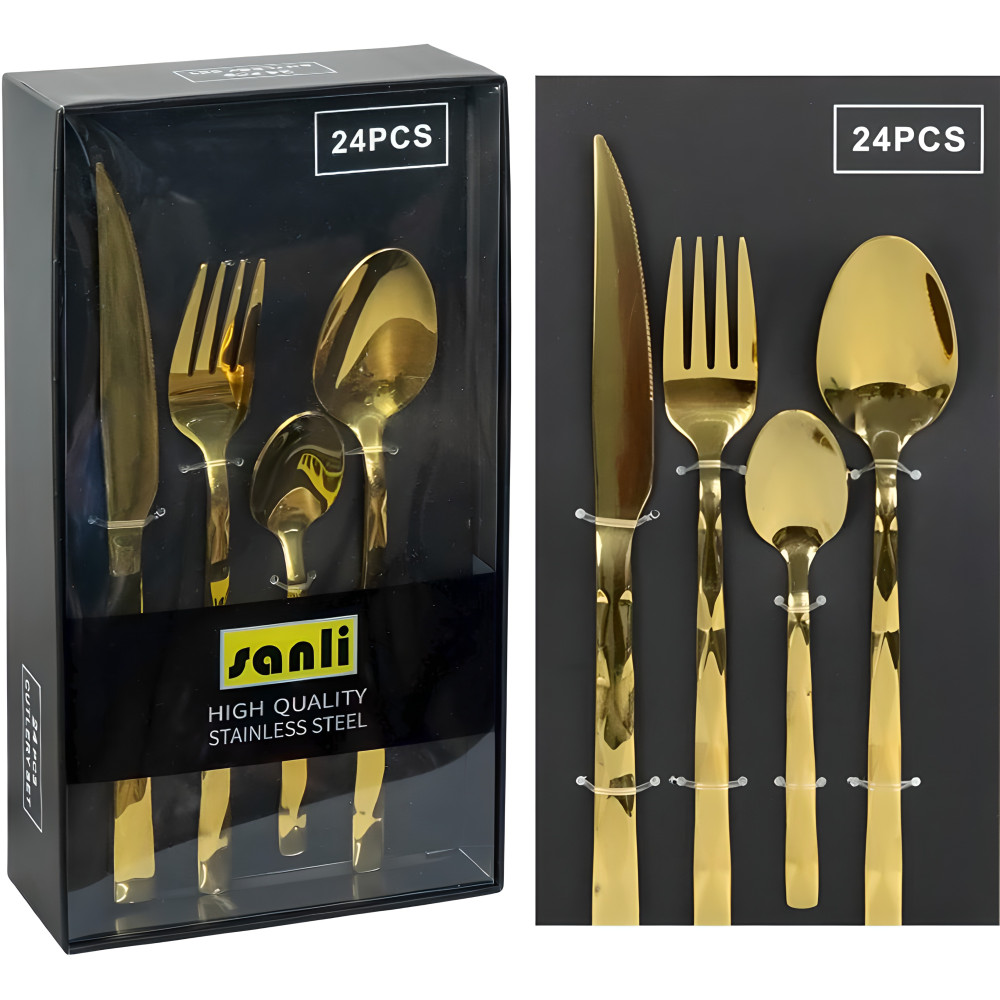 Набір столових приборів 24 предметів золото