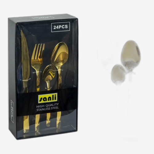 Набір столових приборів 24 предмети золото