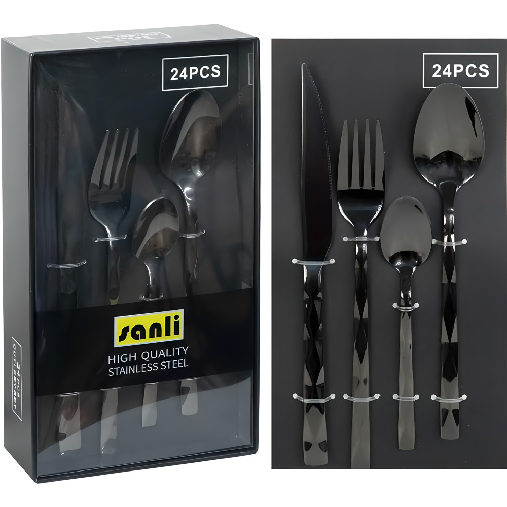Набір столових приборів 24 предметів графіт