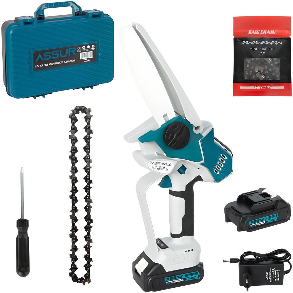 Пила цепная аккумуляторная 18V, 1500 мАч, бесщёточный
