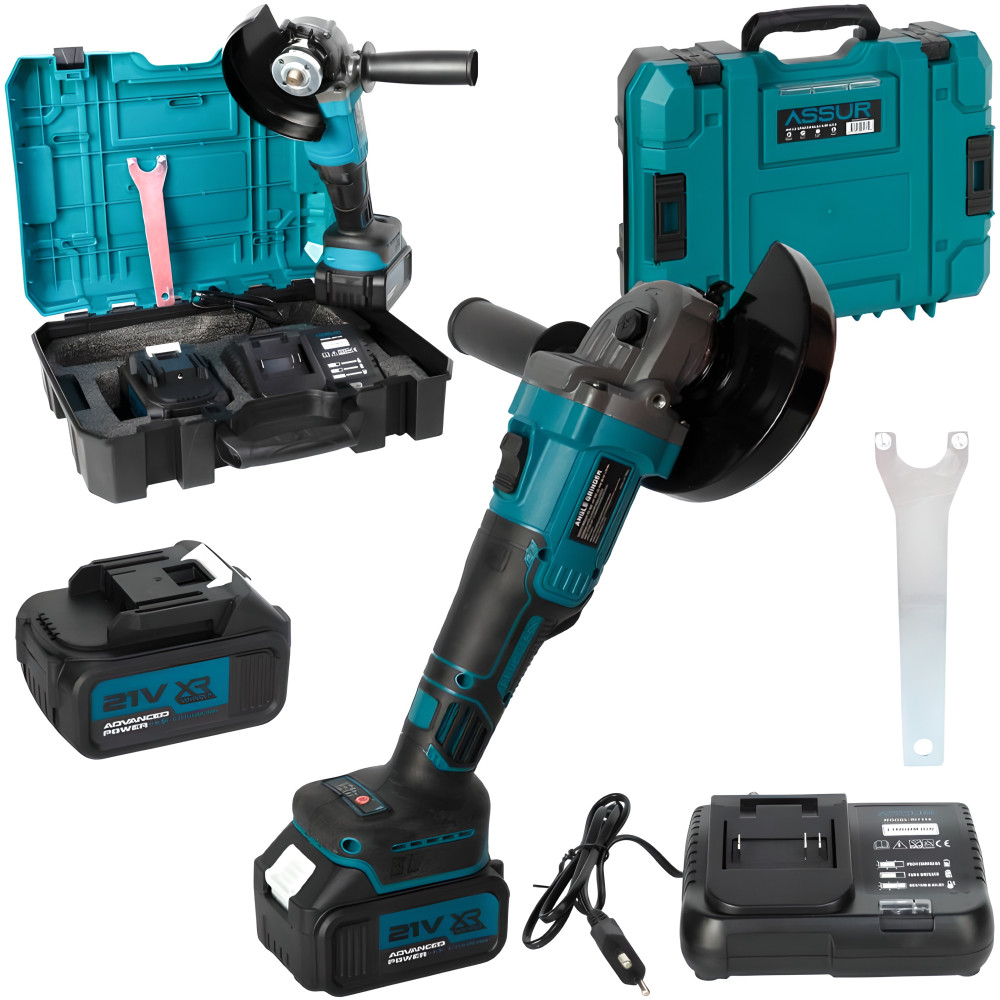 Болгарка угловая 21V, 3000 мАч, 2 аккумулятора в кейсе