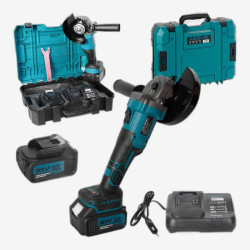 Аккумуляторная угловая шлифмашина 125мм 21V, 2 аккумулятора, в кейсе (ASR319)