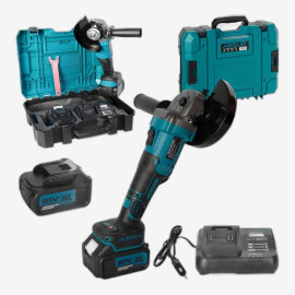 Аккумуляторная угловая шлифмашина 125мм 21V, 2 аккумулятора, в кейсе (ASR319)