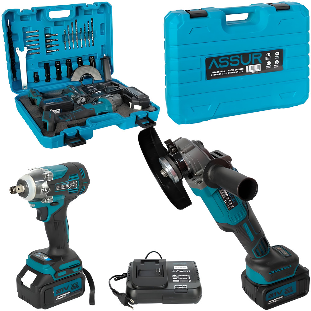 Болгарка угловая 21V, 3000 мАч, бесщёточный с набором аксессуаров