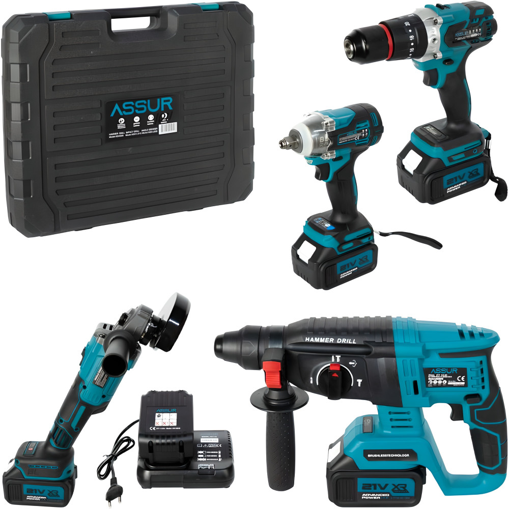 Набір інструментів 4-в-1 21V безщітковий 3000 мАч