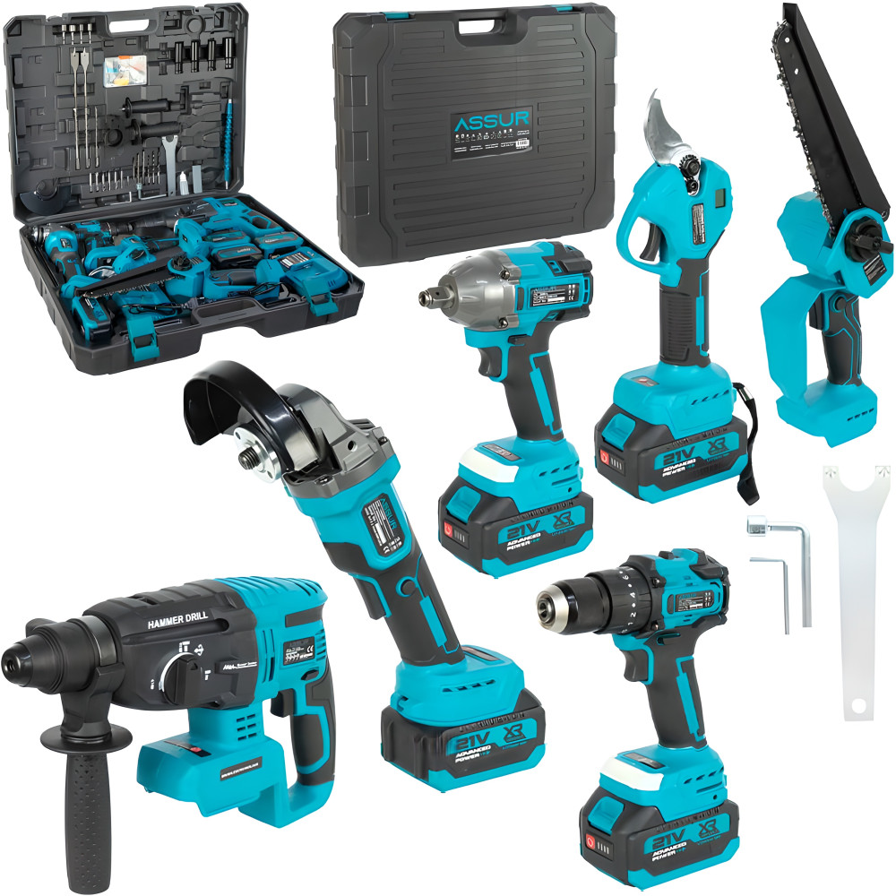 Набор инструментов 6-в-1 21V бесщёточный 3000 мAh