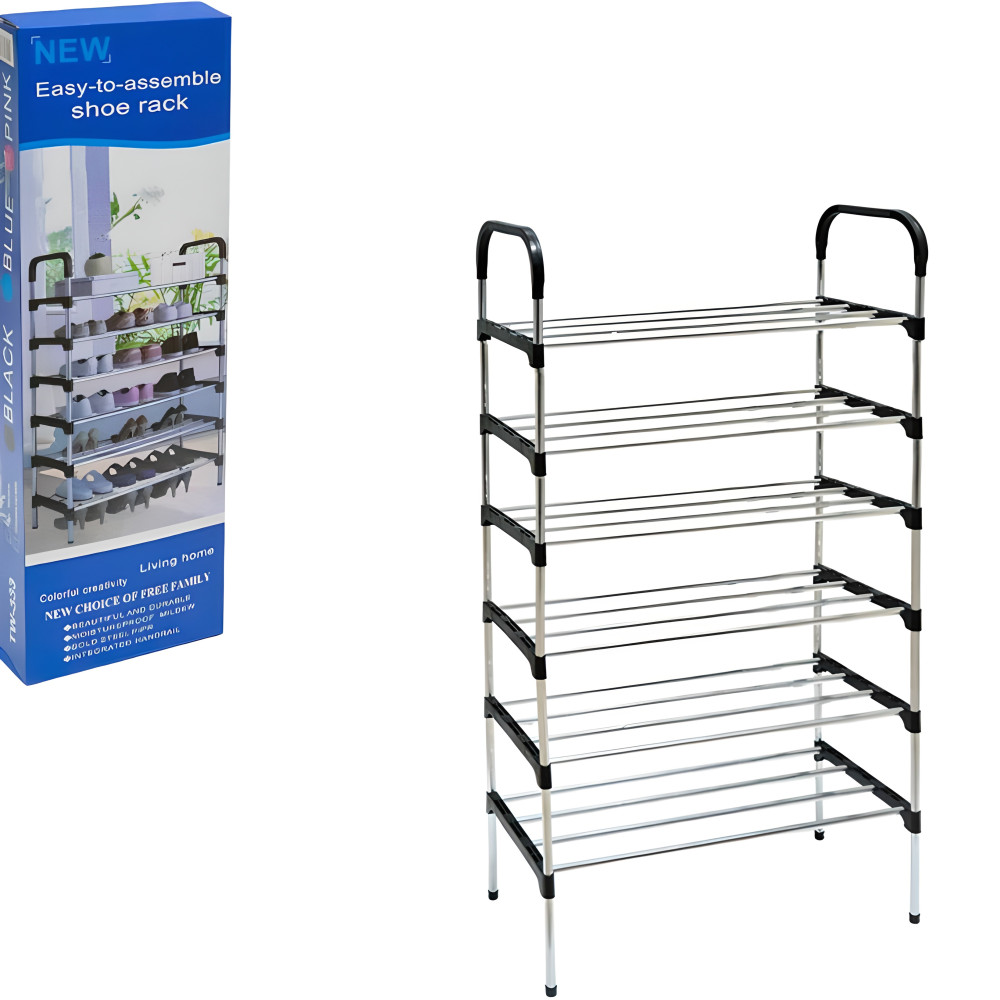 Поличка для взуття 6-ярусна 54×28×123 см для організації простору вдома