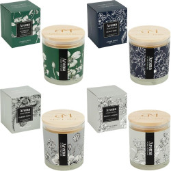 Ароматична свічка 520 г «Aroma» у скляному стакані з кришкою