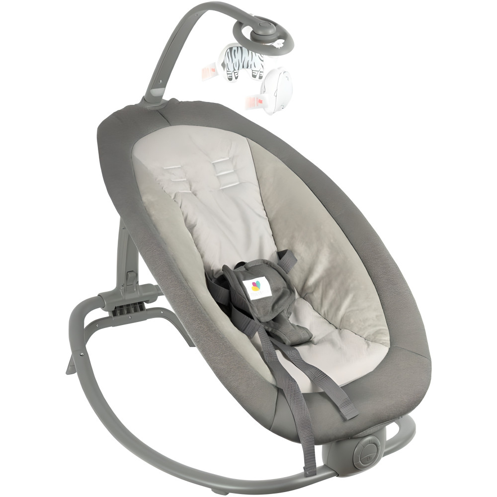 Шезлонг-качалка детский темно-серый 3-9 кг с вибрацией Mastela