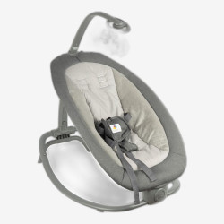 Детский шезлонг-качалка с вибрацией, 3–9 кг, мелодии, складной (Mastela 6605) темно-серый