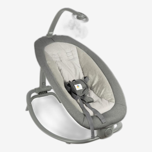 Детский шезлонг-качалка с вибрацией, 3–9 кг, мелодии, складной (Mastela 6605) темно-серый