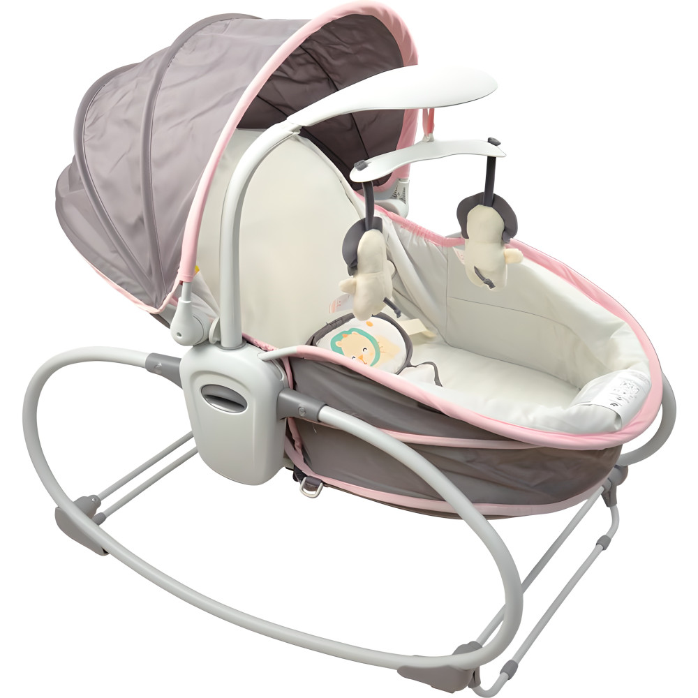 Люлька-качалка Mastela 6033 серо-розовая 5-в-1 новорождённые