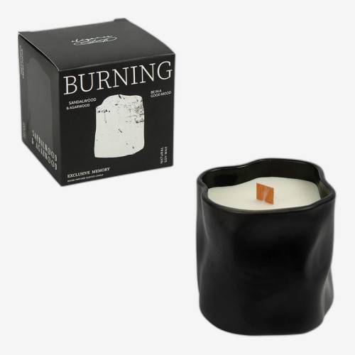 Свеча ароматическая 500 г «Сандал и агаровое дерево» в кашпо 8,5*8 см AXW2022