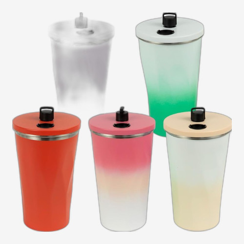 Термостакан 600мл из нержавеющей стали с трубочкой