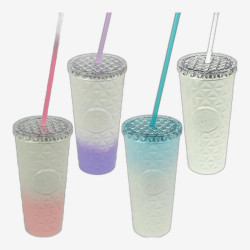 Термостакан 800 мл из нержавеющей стали с трубочкой B25-21